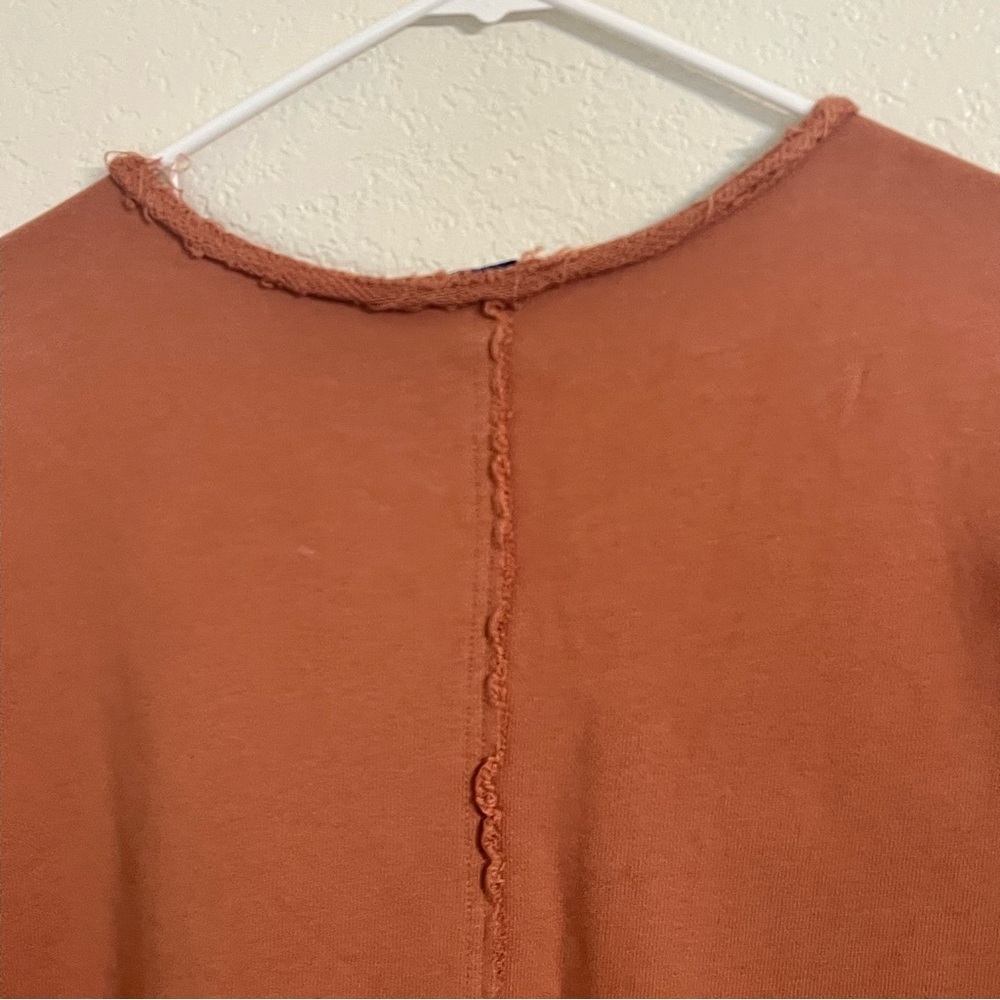 She sky boho boxy Raw-Edge Boxy Top terry earthy boho beach cotton chic high low - Picture 9 of 12